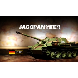 Czołg zdalnie sterowany ASG/IR/dźwięk/dym 1:16 German Jagdpanther niszczyciel czołgów RTR 2.4Ghz - Heng Long 3869-1U